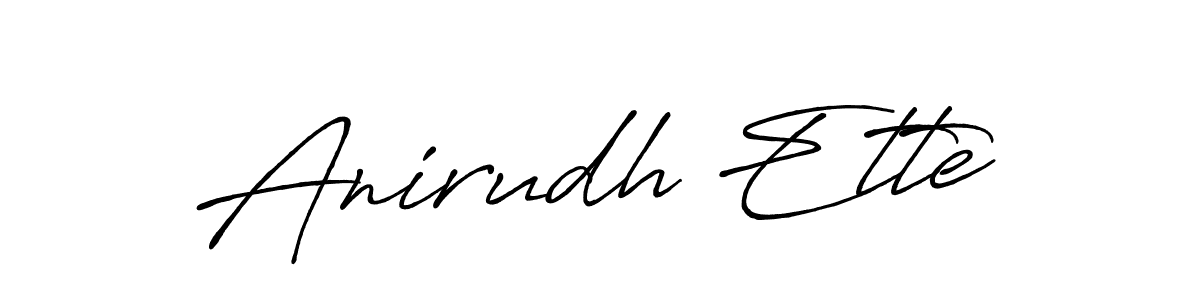 The best way (Antro_Vectra_Bolder) to make a short signature is to pick only two or three words in your name. The name Anirudh Ette include a total of six letters. For converting this name. Anirudh Ette signature style 7 images and pictures png