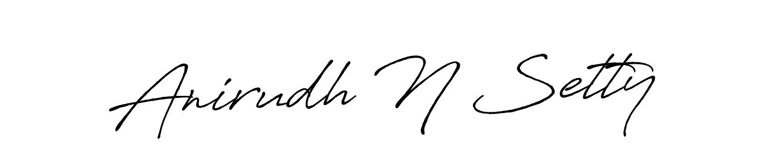 Design your own signature with our free online signature maker. With this signature software, you can create a handwritten (Antro_Vectra_Bolder) signature for name Anirudh N Setty. Anirudh N Setty signature style 7 images and pictures png