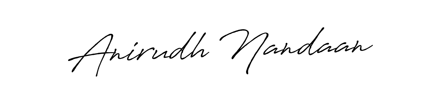 Also we have Anirudh Nandaan name is the best signature style. Create professional handwritten signature collection using Antro_Vectra_Bolder autograph style. Anirudh Nandaan signature style 7 images and pictures png