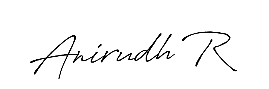 How to make Anirudh R name signature. Use Antro_Vectra_Bolder style for creating short signs online. This is the latest handwritten sign. Anirudh R signature style 7 images and pictures png