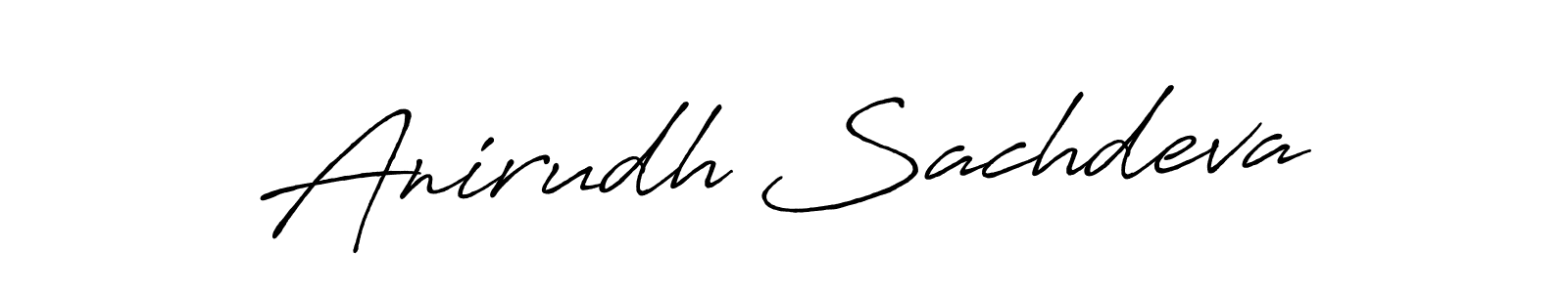 Create a beautiful signature design for name Anirudh Sachdeva. With this signature (Antro_Vectra_Bolder) fonts, you can make a handwritten signature for free. Anirudh Sachdeva signature style 7 images and pictures png