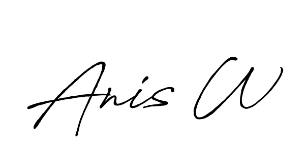Also You can easily find your signature by using the search form. We will create Anis W name handwritten signature images for you free of cost using Antro_Vectra_Bolder sign style. Anis W signature style 7 images and pictures png