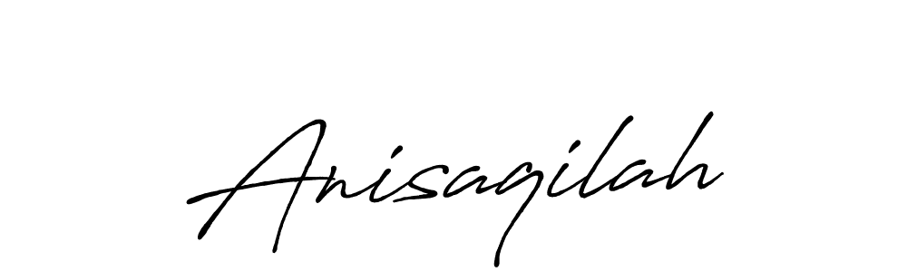 The best way (Antro_Vectra_Bolder) to make a short signature is to pick only two or three words in your name. The name Anisaqilah include a total of six letters. For converting this name. Anisaqilah signature style 7 images and pictures png