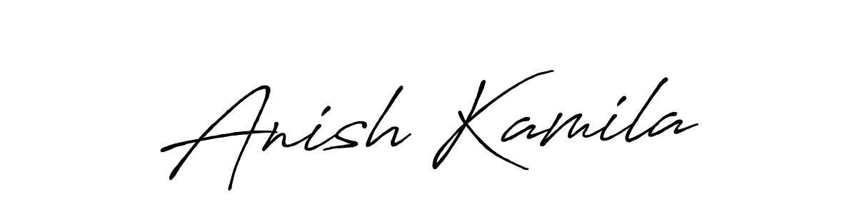 Antro_Vectra_Bolder is a professional signature style that is perfect for those who want to add a touch of class to their signature. It is also a great choice for those who want to make their signature more unique. Get Anish Kamila name to fancy signature for free. Anish Kamila signature style 7 images and pictures png