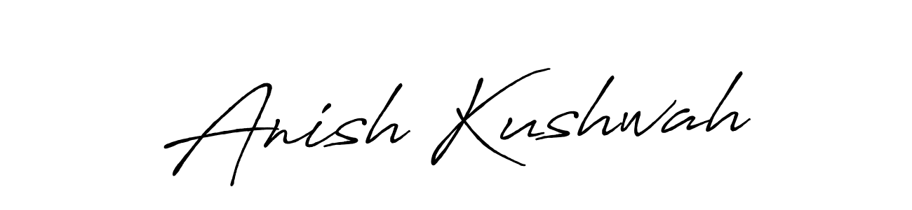 Make a beautiful signature design for name Anish Kushwah. With this signature (Antro_Vectra_Bolder) style, you can create a handwritten signature for free. Anish Kushwah signature style 7 images and pictures png