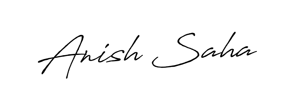 Make a beautiful signature design for name Anish Saha. With this signature (Antro_Vectra_Bolder) style, you can create a handwritten signature for free. Anish Saha signature style 7 images and pictures png