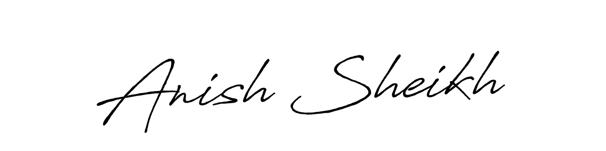 Anish Sheikh stylish signature style. Best Handwritten Sign (Antro_Vectra_Bolder) for my name. Handwritten Signature Collection Ideas for my name Anish Sheikh. Anish Sheikh signature style 7 images and pictures png