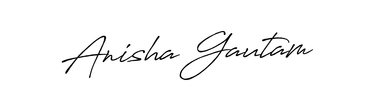 Create a beautiful signature design for name Anisha Gautam. With this signature (Antro_Vectra_Bolder) fonts, you can make a handwritten signature for free. Anisha Gautam signature style 7 images and pictures png