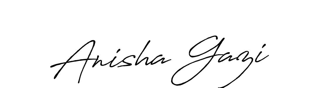 How to make Anisha Gazi name signature. Use Antro_Vectra_Bolder style for creating short signs online. This is the latest handwritten sign. Anisha Gazi signature style 7 images and pictures png