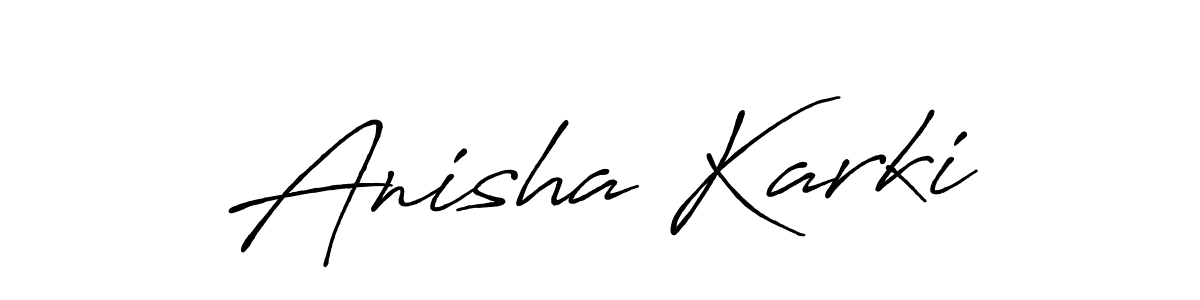 Use a signature maker to create a handwritten signature online. With this signature software, you can design (Antro_Vectra_Bolder) your own signature for name Anisha Karki. Anisha Karki signature style 7 images and pictures png