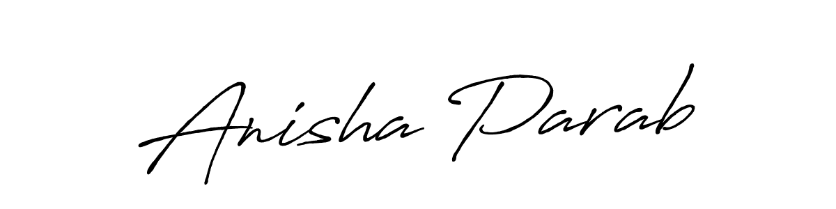 How to make Anisha Parab name signature. Use Antro_Vectra_Bolder style for creating short signs online. This is the latest handwritten sign. Anisha Parab signature style 7 images and pictures png