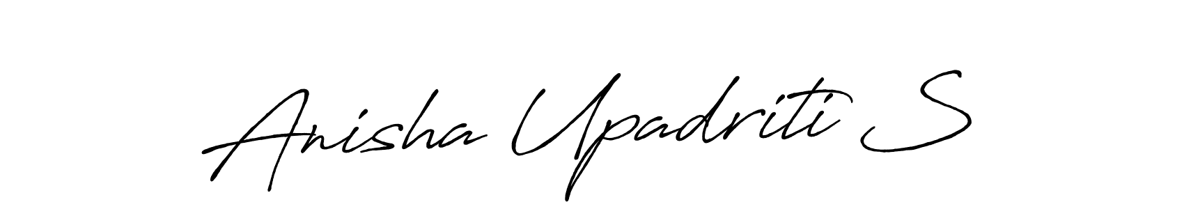 Antro_Vectra_Bolder is a professional signature style that is perfect for those who want to add a touch of class to their signature. It is also a great choice for those who want to make their signature more unique. Get Anisha Upadriti S name to fancy signature for free. Anisha Upadriti S signature style 7 images and pictures png