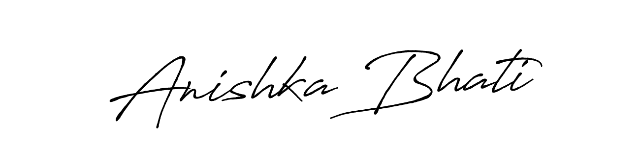 Create a beautiful signature design for name Anishka Bhati. With this signature (Antro_Vectra_Bolder) fonts, you can make a handwritten signature for free. Anishka Bhati signature style 7 images and pictures png