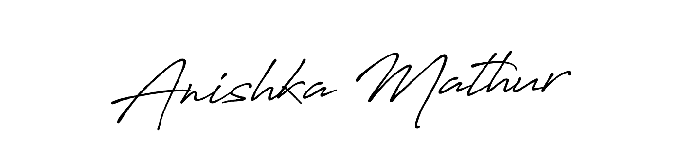 How to make Anishka Mathur name signature. Use Antro_Vectra_Bolder style for creating short signs online. This is the latest handwritten sign. Anishka Mathur signature style 7 images and pictures png