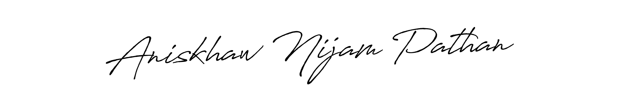 Use a signature maker to create a handwritten signature online. With this signature software, you can design (Antro_Vectra_Bolder) your own signature for name Aniskhaw Nijam Pathan. Aniskhaw Nijam Pathan signature style 7 images and pictures png