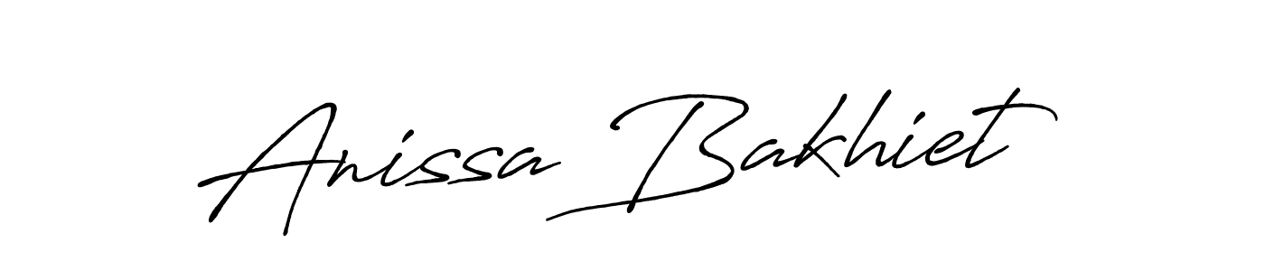Make a beautiful signature design for name Anissa Bakhiet. With this signature (Antro_Vectra_Bolder) style, you can create a handwritten signature for free. Anissa Bakhiet signature style 7 images and pictures png