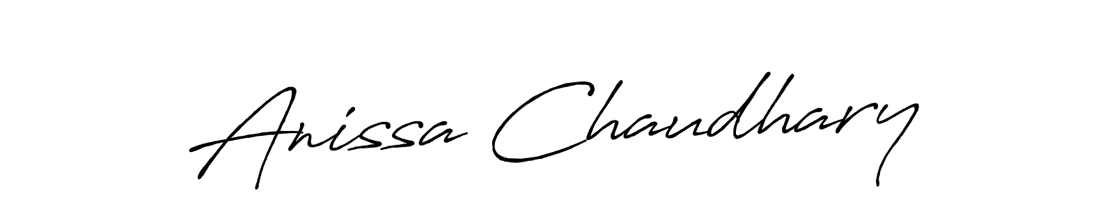 Create a beautiful signature design for name Anissa Chaudhary. With this signature (Antro_Vectra_Bolder) fonts, you can make a handwritten signature for free. Anissa Chaudhary signature style 7 images and pictures png