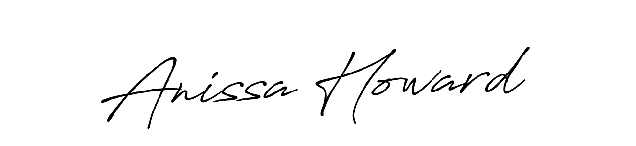 How to make Anissa Howard name signature. Use Antro_Vectra_Bolder style for creating short signs online. This is the latest handwritten sign. Anissa Howard signature style 7 images and pictures png