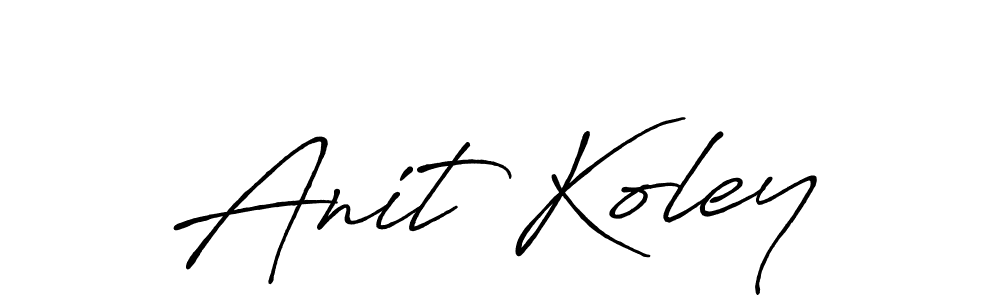 How to make Anit Koley name signature. Use Antro_Vectra_Bolder style for creating short signs online. This is the latest handwritten sign. Anit Koley signature style 7 images and pictures png