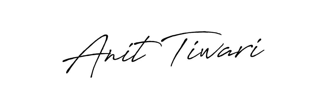 How to make Anit Tiwari name signature. Use Antro_Vectra_Bolder style for creating short signs online. This is the latest handwritten sign. Anit Tiwari signature style 7 images and pictures png