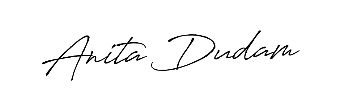 Create a beautiful signature design for name Anita Dudam. With this signature (Antro_Vectra_Bolder) fonts, you can make a handwritten signature for free. Anita Dudam signature style 7 images and pictures png