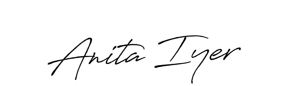 How to make Anita Iyer name signature. Use Antro_Vectra_Bolder style for creating short signs online. This is the latest handwritten sign. Anita Iyer signature style 7 images and pictures png
