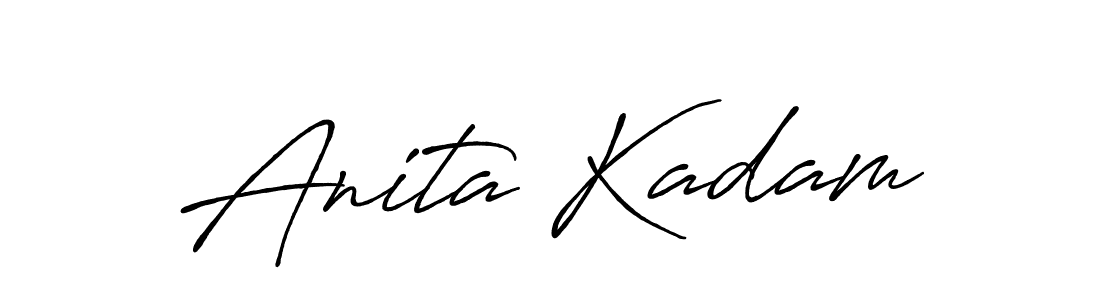 How to make Anita Kadam name signature. Use Antro_Vectra_Bolder style for creating short signs online. This is the latest handwritten sign. Anita Kadam signature style 7 images and pictures png