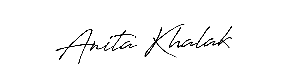 The best way (Antro_Vectra_Bolder) to make a short signature is to pick only two or three words in your name. The name Anita Khalak include a total of six letters. For converting this name. Anita Khalak signature style 7 images and pictures png