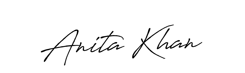 You should practise on your own different ways (Antro_Vectra_Bolder) to write your name (Anita Khan) in signature. don't let someone else do it for you. Anita Khan signature style 7 images and pictures png