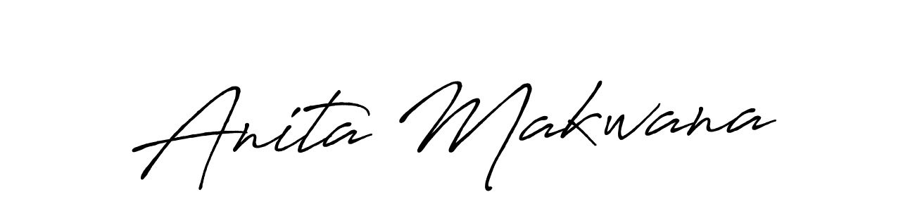 Create a beautiful signature design for name Anita Makwana. With this signature (Antro_Vectra_Bolder) fonts, you can make a handwritten signature for free. Anita Makwana signature style 7 images and pictures png