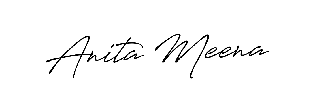 How to make Anita Meena name signature. Use Antro_Vectra_Bolder style for creating short signs online. This is the latest handwritten sign. Anita Meena signature style 7 images and pictures png