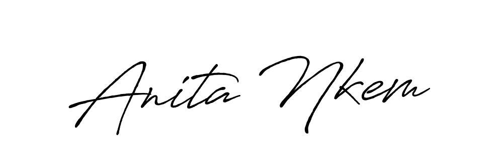 Make a beautiful signature design for name Anita Nkem. With this signature (Antro_Vectra_Bolder) style, you can create a handwritten signature for free. Anita Nkem signature style 7 images and pictures png