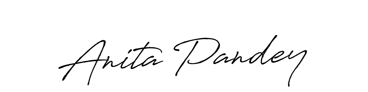 Make a beautiful signature design for name Anita Pandey. With this signature (Antro_Vectra_Bolder) style, you can create a handwritten signature for free. Anita Pandey signature style 7 images and pictures png