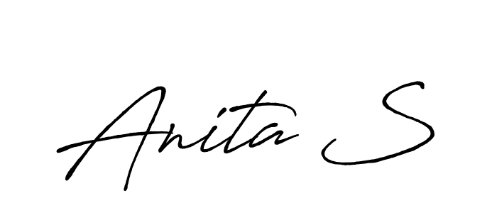 Similarly Antro_Vectra_Bolder is the best handwritten signature design. Signature creator online .You can use it as an online autograph creator for name Anita S. Anita S signature style 7 images and pictures png