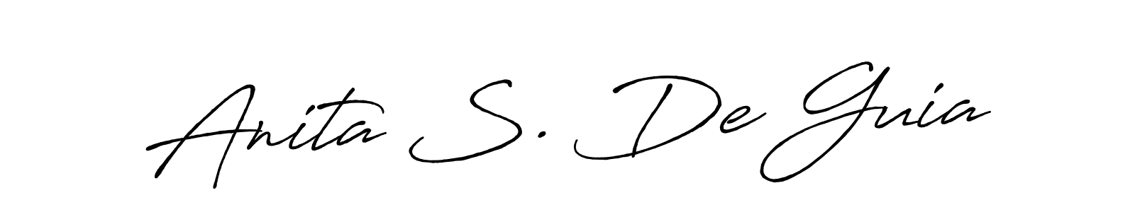 How to make Anita S. De Guia name signature. Use Antro_Vectra_Bolder style for creating short signs online. This is the latest handwritten sign. Anita S. De Guia signature style 7 images and pictures png