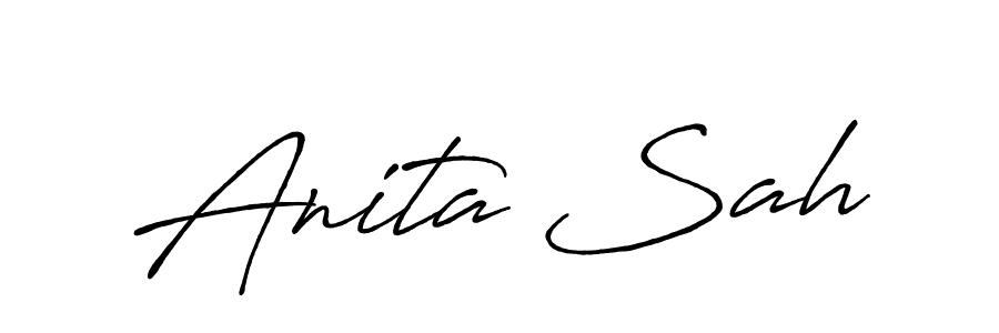 You should practise on your own different ways (Antro_Vectra_Bolder) to write your name (Anita Sah) in signature. don't let someone else do it for you. Anita Sah signature style 7 images and pictures png