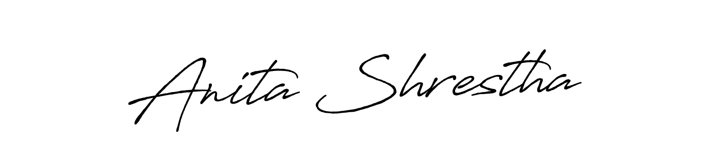 The best way (Antro_Vectra_Bolder) to make a short signature is to pick only two or three words in your name. The name Anita Shrestha include a total of six letters. For converting this name. Anita Shrestha signature style 7 images and pictures png