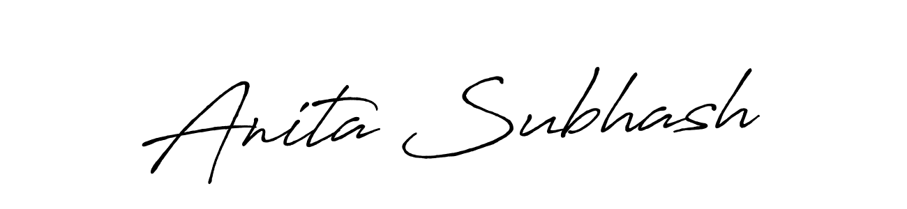 You should practise on your own different ways (Antro_Vectra_Bolder) to write your name (Anita Subhash) in signature. don't let someone else do it for you. Anita Subhash signature style 7 images and pictures png
