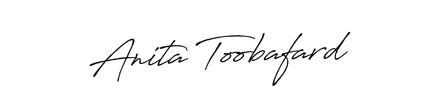 The best way (Antro_Vectra_Bolder) to make a short signature is to pick only two or three words in your name. The name Anita Toobafard include a total of six letters. For converting this name. Anita Toobafard signature style 7 images and pictures png