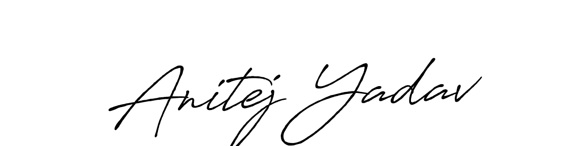 The best way (Antro_Vectra_Bolder) to make a short signature is to pick only two or three words in your name. The name Anitej Yadav include a total of six letters. For converting this name. Anitej Yadav signature style 7 images and pictures png