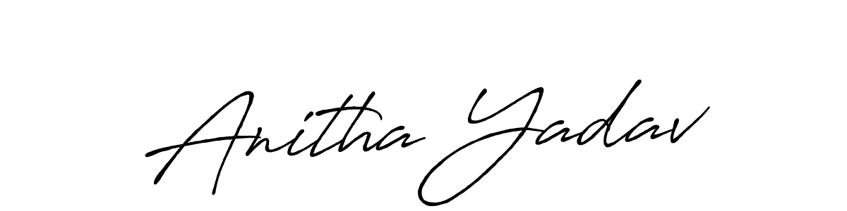 This is the best signature style for the Anitha Yadav name. Also you like these signature font (Antro_Vectra_Bolder). Mix name signature. Anitha Yadav signature style 7 images and pictures png
