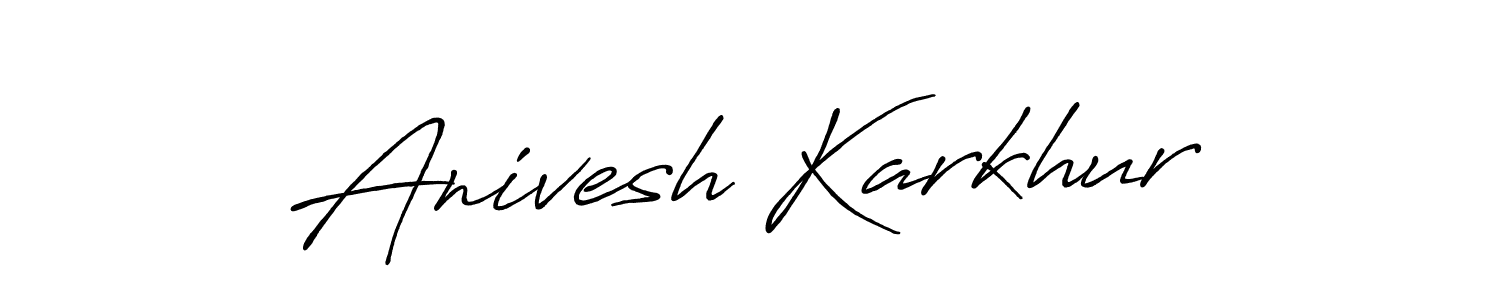 Similarly Antro_Vectra_Bolder is the best handwritten signature design. Signature creator online .You can use it as an online autograph creator for name Anivesh Karkhur. Anivesh Karkhur signature style 7 images and pictures png