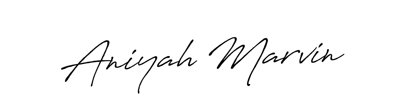Also You can easily find your signature by using the search form. We will create Aniyah Marvin name handwritten signature images for you free of cost using Antro_Vectra_Bolder sign style. Aniyah Marvin signature style 7 images and pictures png