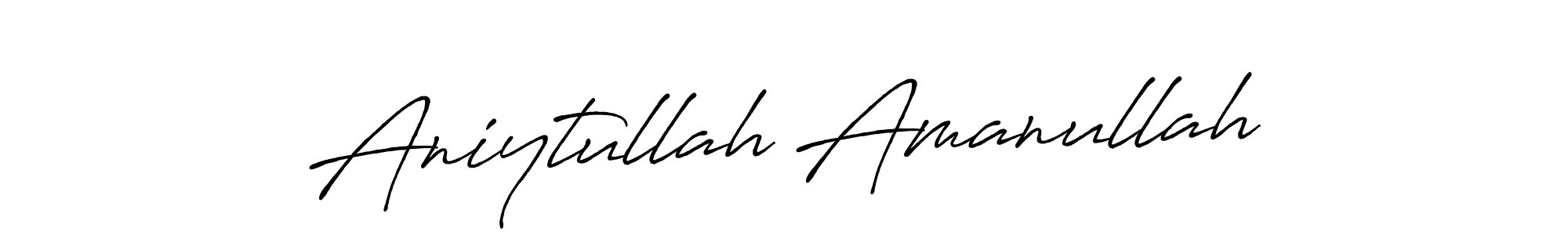 Also we have Aniytullah Amanullah name is the best signature style. Create professional handwritten signature collection using Antro_Vectra_Bolder autograph style. Aniytullah Amanullah signature style 7 images and pictures png
