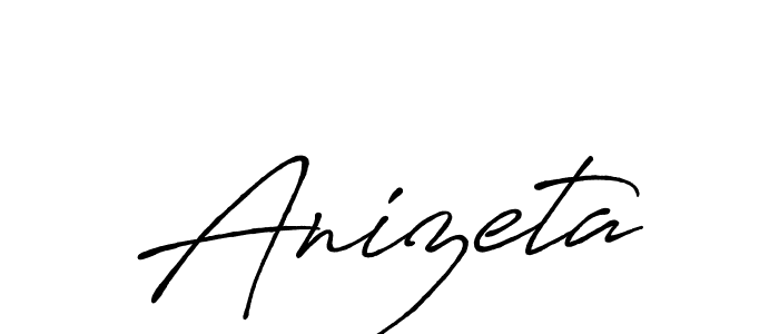 Make a beautiful signature design for name Anizeta. With this signature (Antro_Vectra_Bolder) style, you can create a handwritten signature for free. Anizeta signature style 7 images and pictures png