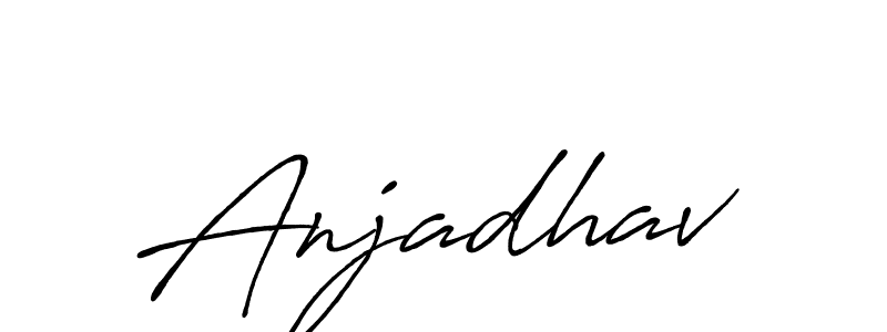 Use a signature maker to create a handwritten signature online. With this signature software, you can design (Antro_Vectra_Bolder) your own signature for name Anjadhav. Anjadhav signature style 7 images and pictures png