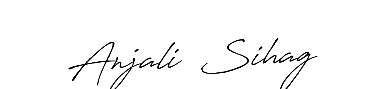 Also we have Anjali  Sihag name is the best signature style. Create professional handwritten signature collection using Antro_Vectra_Bolder autograph style. Anjali  Sihag signature style 7 images and pictures png