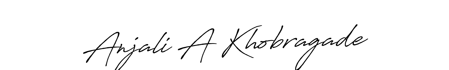 Create a beautiful signature design for name Anjali A Khobragade. With this signature (Antro_Vectra_Bolder) fonts, you can make a handwritten signature for free. Anjali A Khobragade signature style 7 images and pictures png