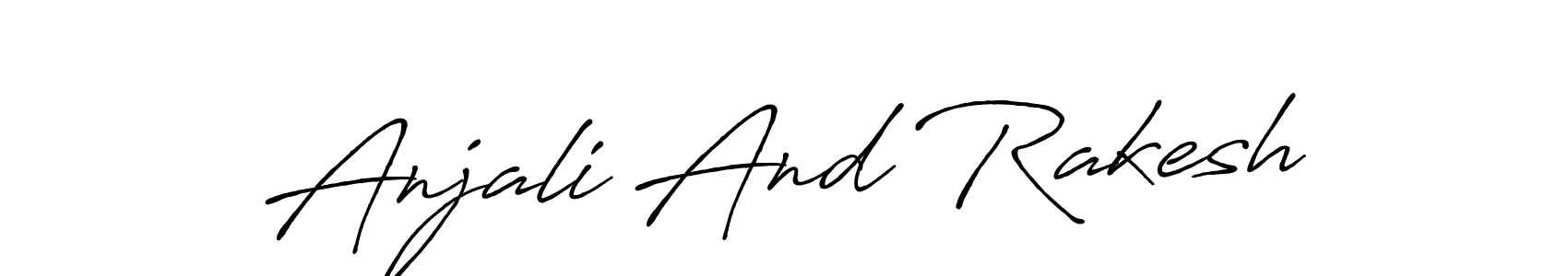 Create a beautiful signature design for name Anjali And Rakesh. With this signature (Antro_Vectra_Bolder) fonts, you can make a handwritten signature for free. Anjali And Rakesh signature style 7 images and pictures png