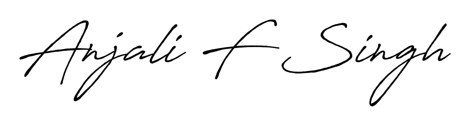 Discover how Anjali F Singh looks in an executive cursive font (Antro_Vectra_Bolder). Perfect for legal documents, invoices, and certificates. Anjali F Singh signature style 7 images and pictures png